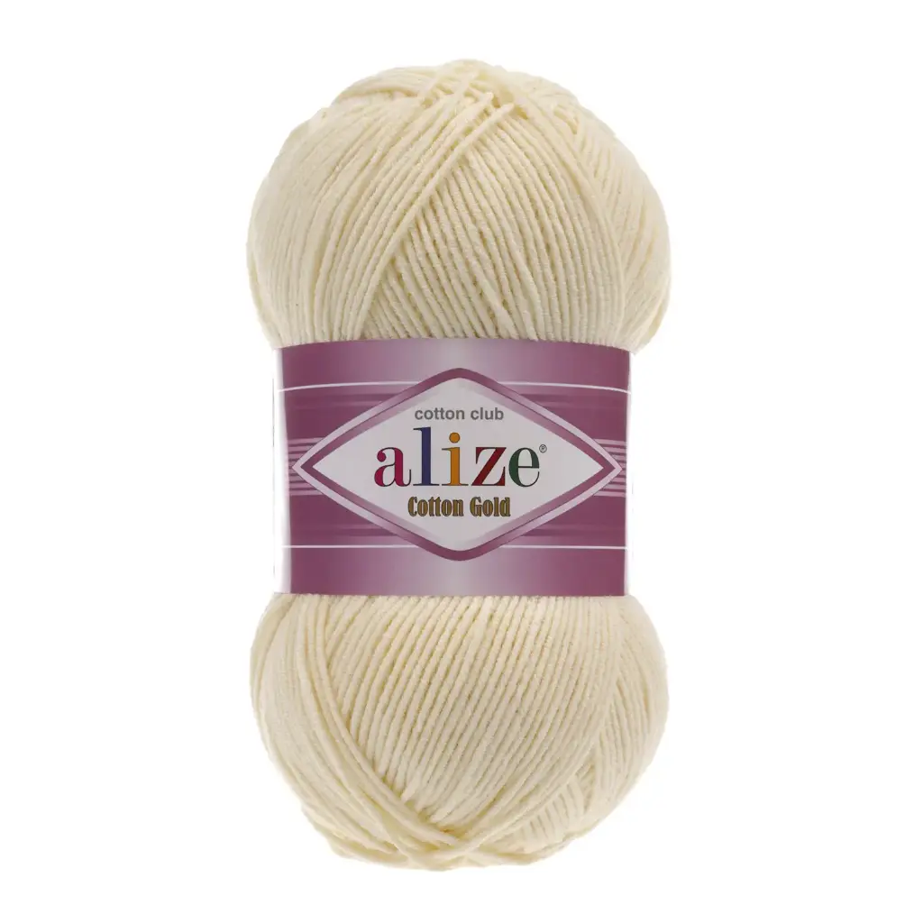 Hand-knitted cotton yarn in gold colors