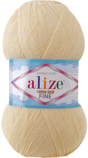 Hand-knitted cotton yarn in gold colors